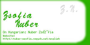 zsofia nuber business card